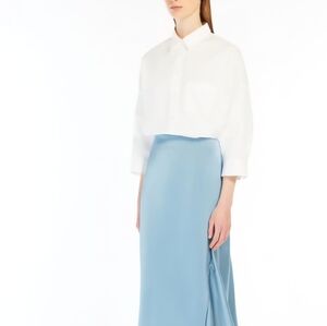 Weekend MaxMara Sky Blue Fluid Satin Skirt